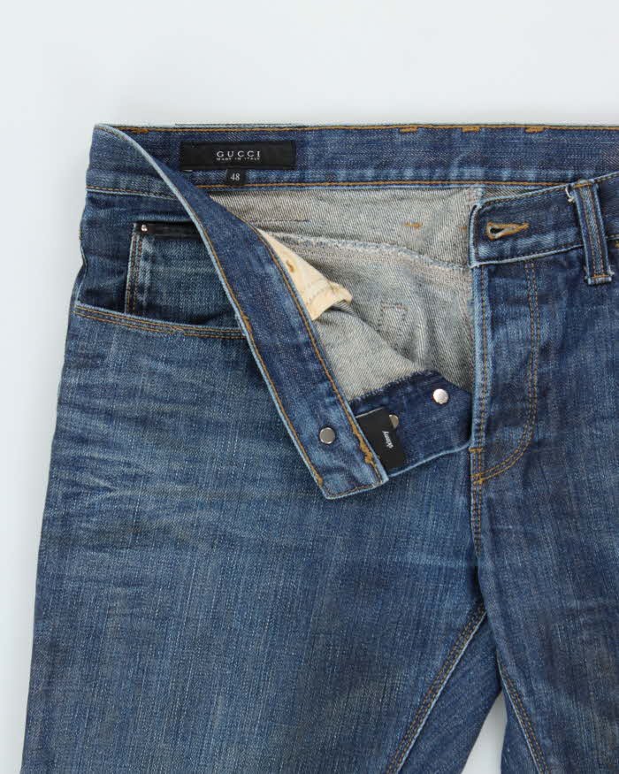 Vintage Y2K 00s Gucci Tom Ford Low Rise Indigo Denim Skinny Fit Jeans - W34 L34