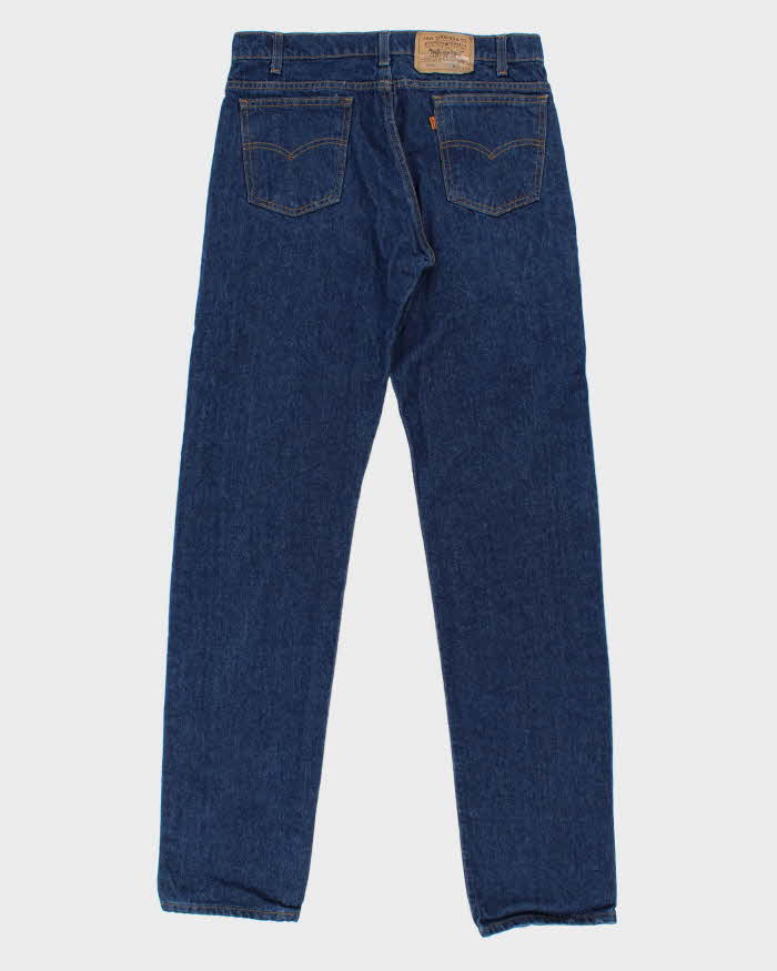 DS 1985 Levi's 505 Orange Tab Red Batwing Made In USA Mid-Rise Regular Straight Fit Denim Jeans - W34 L36