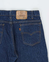 DS 1985 Levi's 505 Orange Tab Red Batwing Made In USA Mid-Rise Regular Straight Fit Denim Jeans - W34 L36