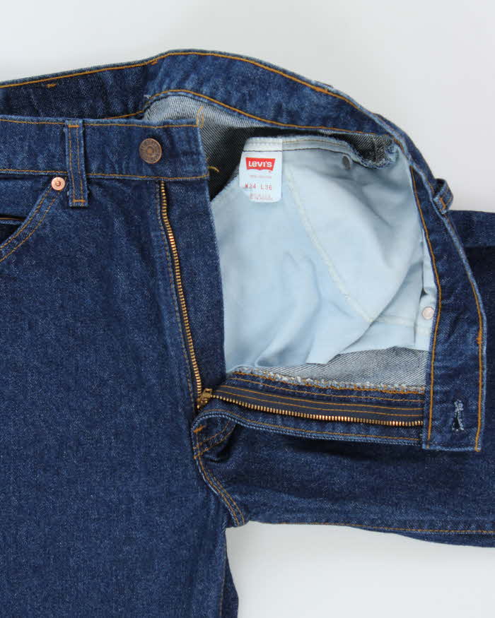 DS 1985 Levi's 505 Orange Tab Red Batwing Made In USA Mid-Rise Regular Straight Fit Denim Jeans - W34 L36