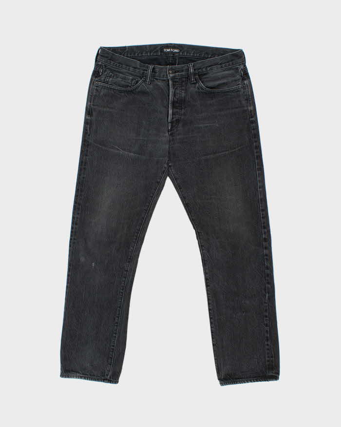 Tom Ford Black Made In USA Mid-Rise Straight Fit Selvedge Denim Jeans - W36 L30