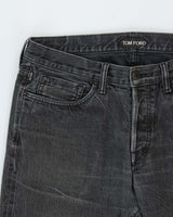 Tom Ford Black Made In USA Mid-Rise Straight Fit Selvedge Denim Jeans - W36 L30