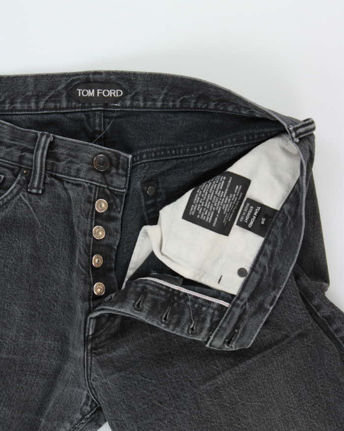 Tom Ford Black Made In USA Mid-Rise Straight Fit Selvedge Denim Jeans - W36 L30