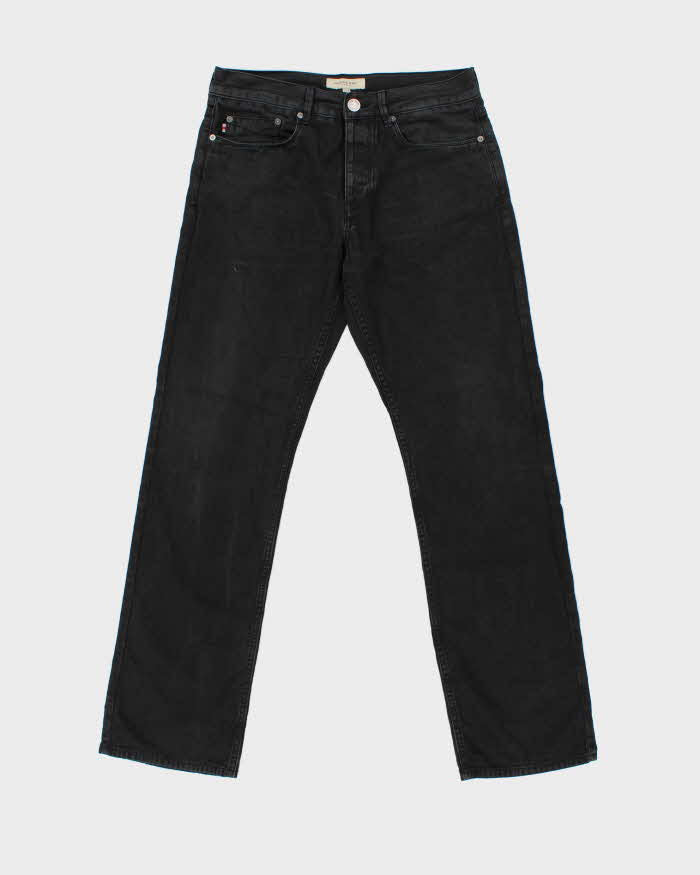 Vintage Burberry Black Mid-Rise Canvas Denim Relaxed Straight Leg Jeans - W32 L32
