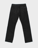 Vintage Burberry Black Mid-Rise Canvas Denim Relaxed Straight Leg Jeans - W32 L32