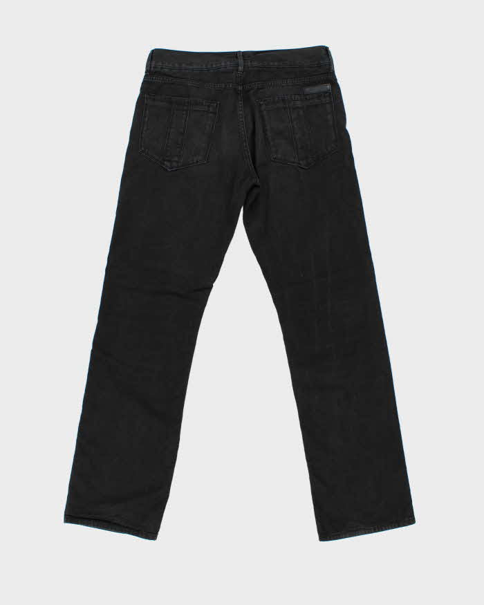 Vintage Burberry Black Mid-Rise Canvas Denim Relaxed Straight Leg Jeans - W32 L32