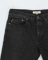 Vintage Burberry Black Mid-Rise Canvas Denim Relaxed Straight Leg Jeans - W32 L32