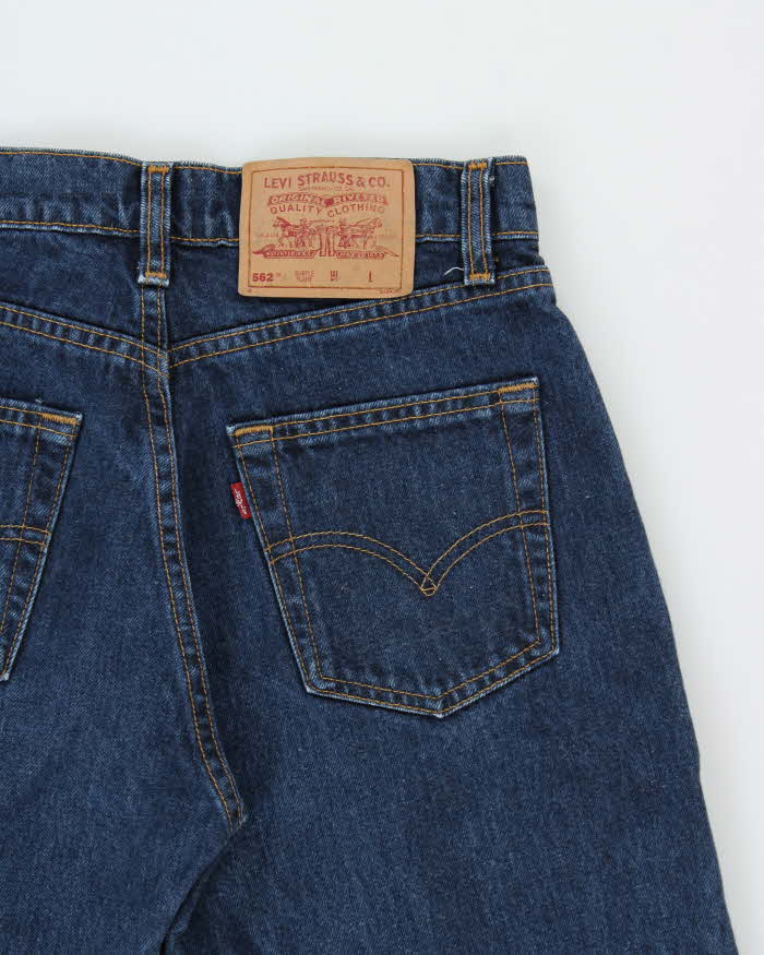 Vintage 1994 Levi's 562 Batwing Made In Canada Mid-Rise Dark Denim 'Subtle Flare' Bootcut Jeans - W28 L32