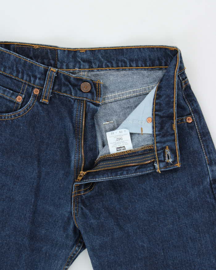Vintage 1994 Levi's 562 Batwing Made In Canada Mid-Rise Dark Denim 'Subtle Flare' Bootcut Jeans - W28 L32