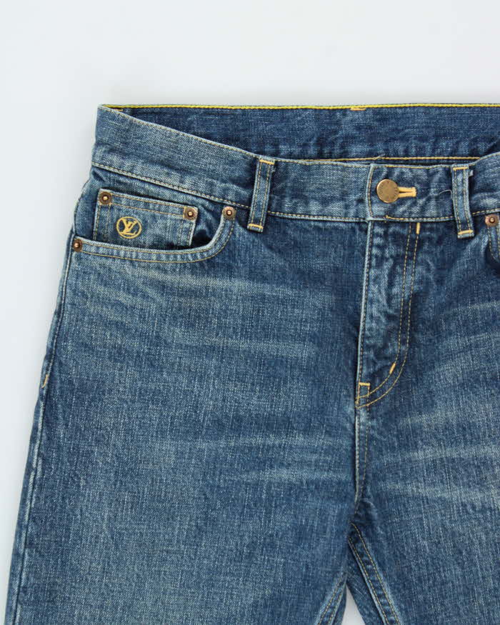 Louis Vuitton Mid-Rise Made In Japan Distressed Wash Denim Slim Fit Jeans - W29 L28
