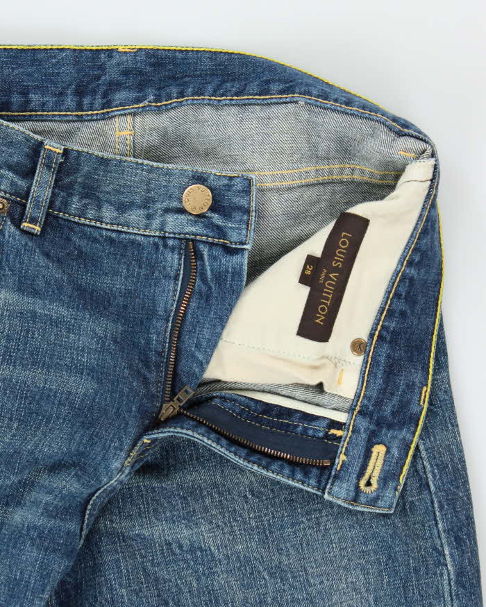 Louis Vuitton Mid-Rise Made In Japan Distressed Wash Denim Slim Fit Jeans - W29 L28