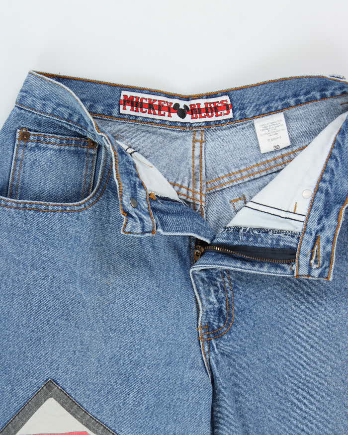 Vintage 1990s Mickey Blues High-Rise Patch Made In Canada Relaxed Carrot Fit Jeans - W29 L33