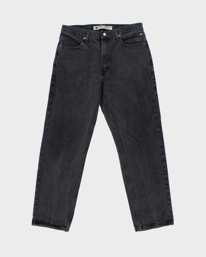Vintage Harley Davidson Black Mid-Rise Straight Leg Denim Jeans - W34 L30