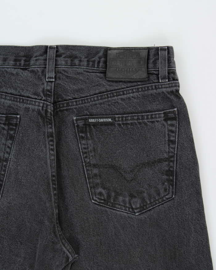 Vintage Harley Davidson Black Mid-Rise Straight Leg Denim Jeans - W34 L30