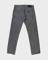 Emporio Armani Grey Low-Rise 'Jude Sexy Fit' Slim Straight Leg Denim Jeans - W34 L32