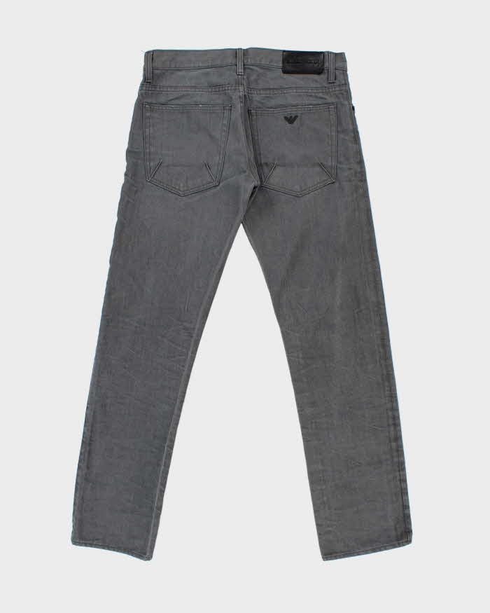 Emporio Armani Grey Low-Rise 'Jude Sexy Fit' Slim Straight Leg Denim Jeans - W34 L32
