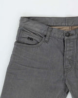 Emporio Armani Grey Low-Rise 'Jude Sexy Fit' Slim Straight Leg Denim Jeans - W34 L32