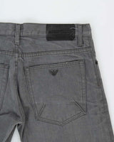 Emporio Armani Grey Low-Rise 'Jude Sexy Fit' Slim Straight Leg Denim Jeans - W34 L32