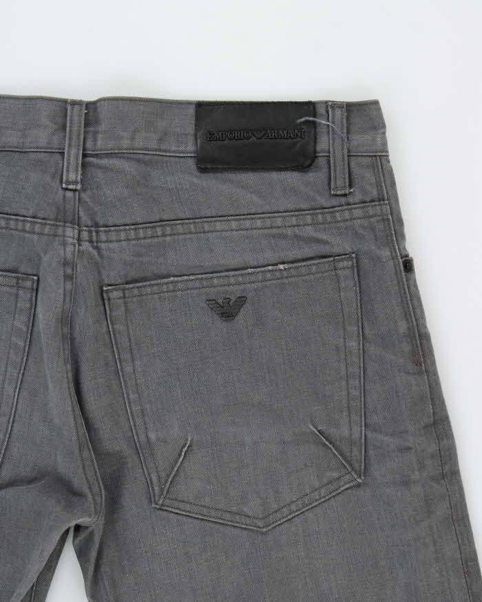 Emporio Armani Grey Low-Rise 'Jude Sexy Fit' Slim Straight Leg Denim Jeans - W34 L32