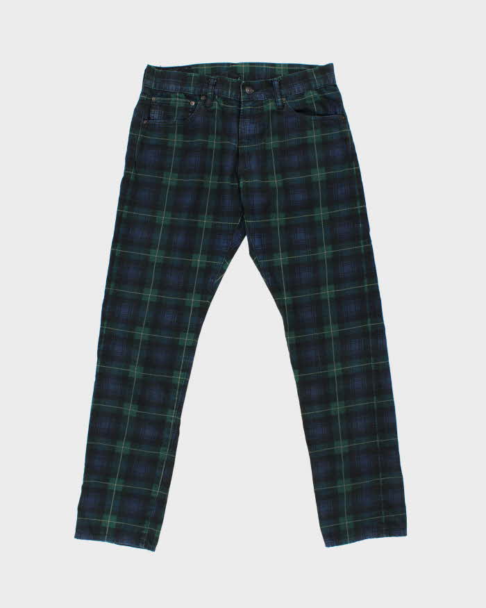Vintage Polo Ralph Lauren Mid-Rise Tartan Black Watch Sullivan Slim Fit Denim Jeans - W32 L32