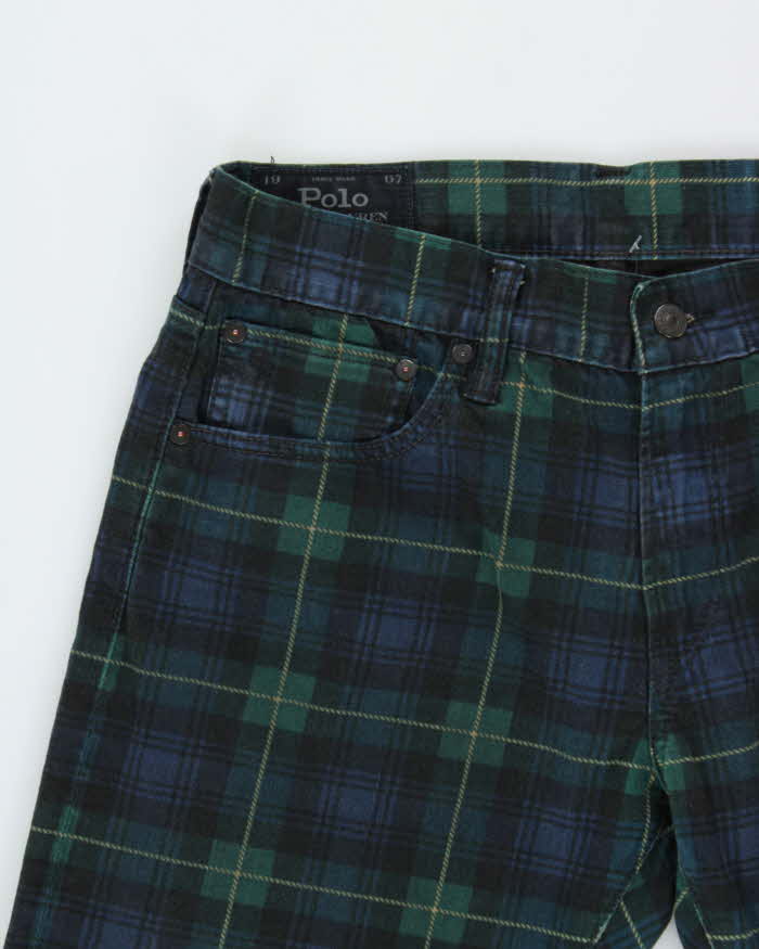 Vintage Polo Ralph Lauren Mid-Rise Tartan Black Watch Sullivan Slim Fit Denim Jeans - W32 L32