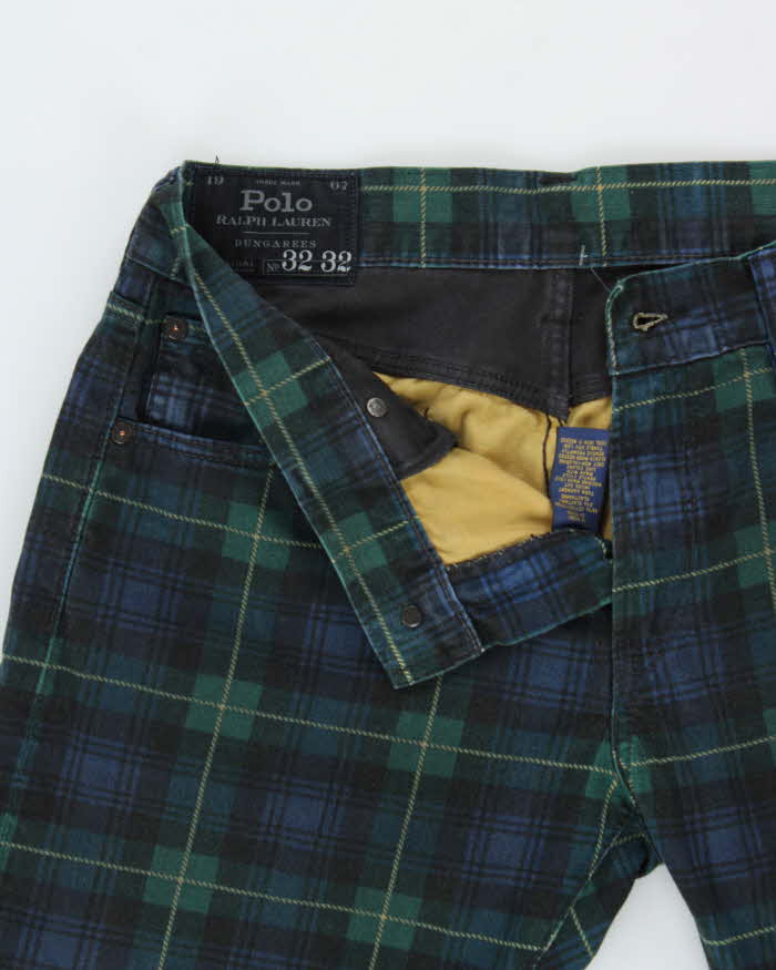 Vintage Polo Ralph Lauren Mid-Rise Tartan Black Watch Sullivan Slim Fit Denim Jeans - W32 L32