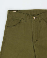 Vintage 1970s Lee Riders Olive Khaki Mid-Rise Canvas Denim Union Made In USA Talon Bootcut Jeans - W30 L32