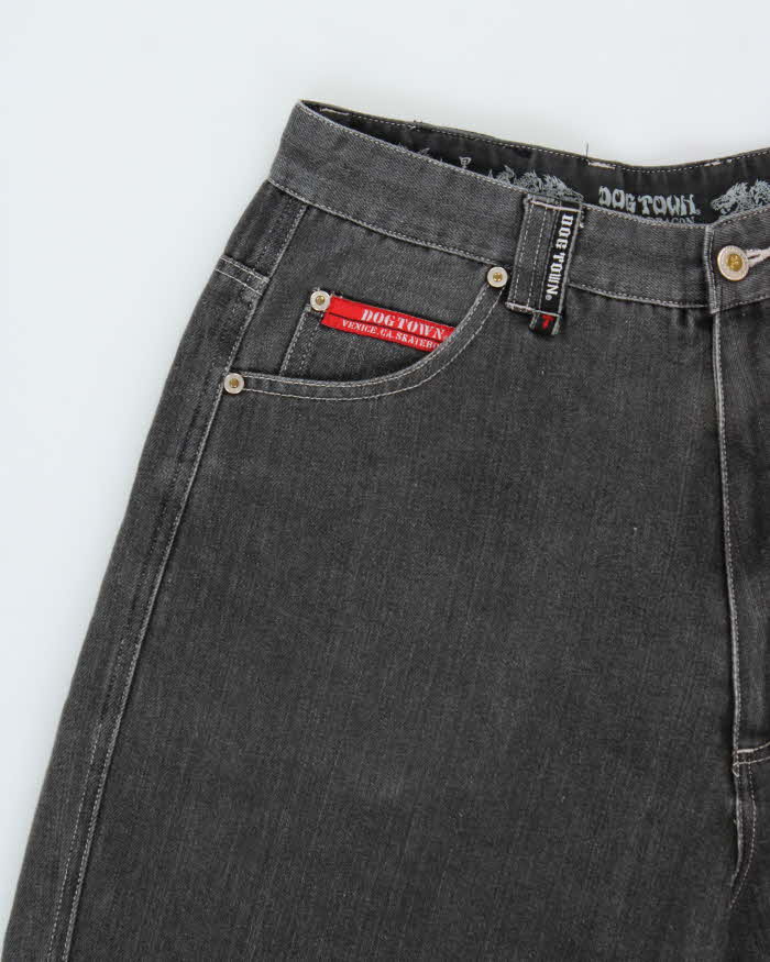 Vintage 1990s Dog Town Black Dragon Z Boys Embroidered Baggy Fit Wide Leg Skater Jeans - W30 L25