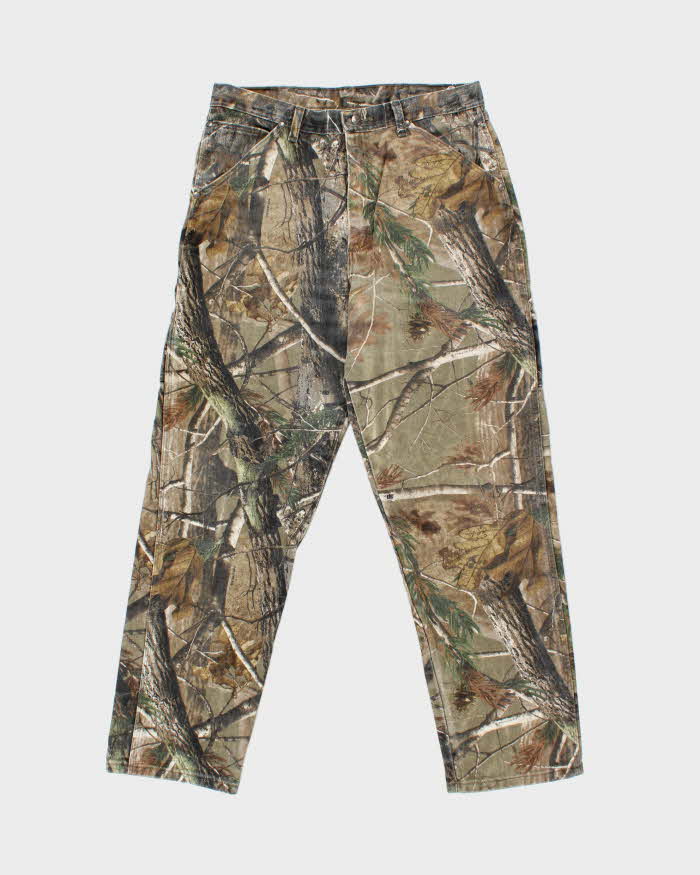 Vintage Y2K 00s Wrangler Pro Gear Realtree Camo Relaxed Fit Denim Carpenter Jeans - W34 L31