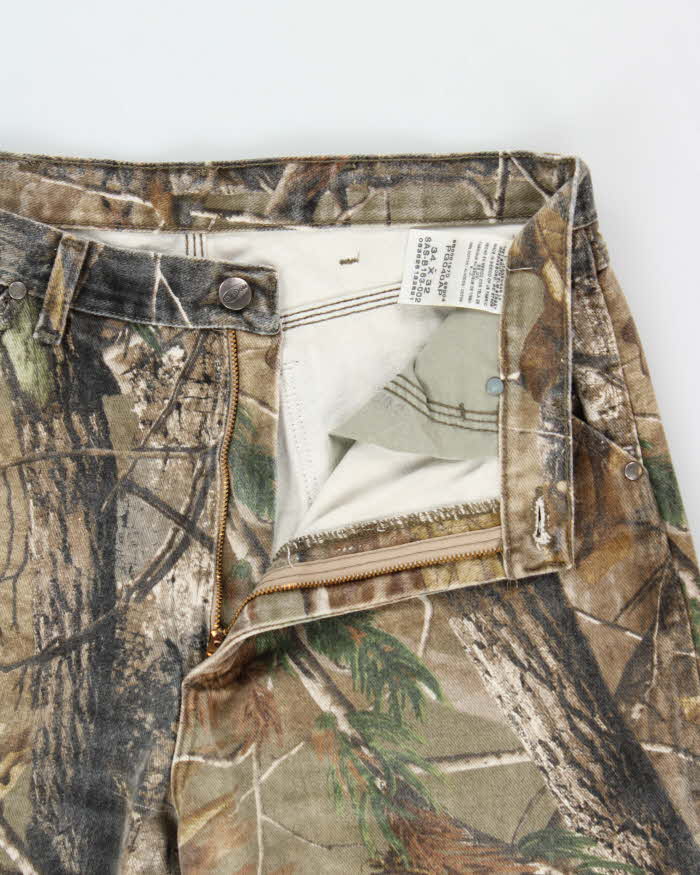 Vintage Y2K 00s Wrangler Pro Gear Realtree Camo Relaxed Fit Denim Carpenter Jeans - W34 L31