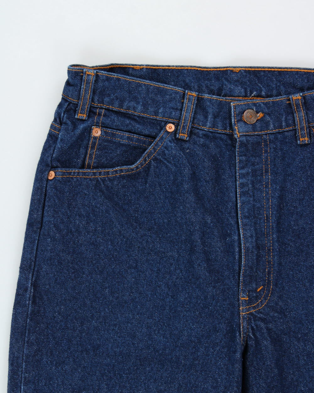 DS Vintage 1990 Levi's Orange Tab High-Rise Raw Indigo Denim Made In Canada Straight Leg Jeans - W32 L31