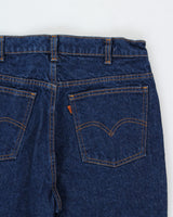 DS Vintage 1990 Levi's Orange Tab High-Rise Raw Indigo Denim Made In Canada Straight Leg Jeans - W32 L31