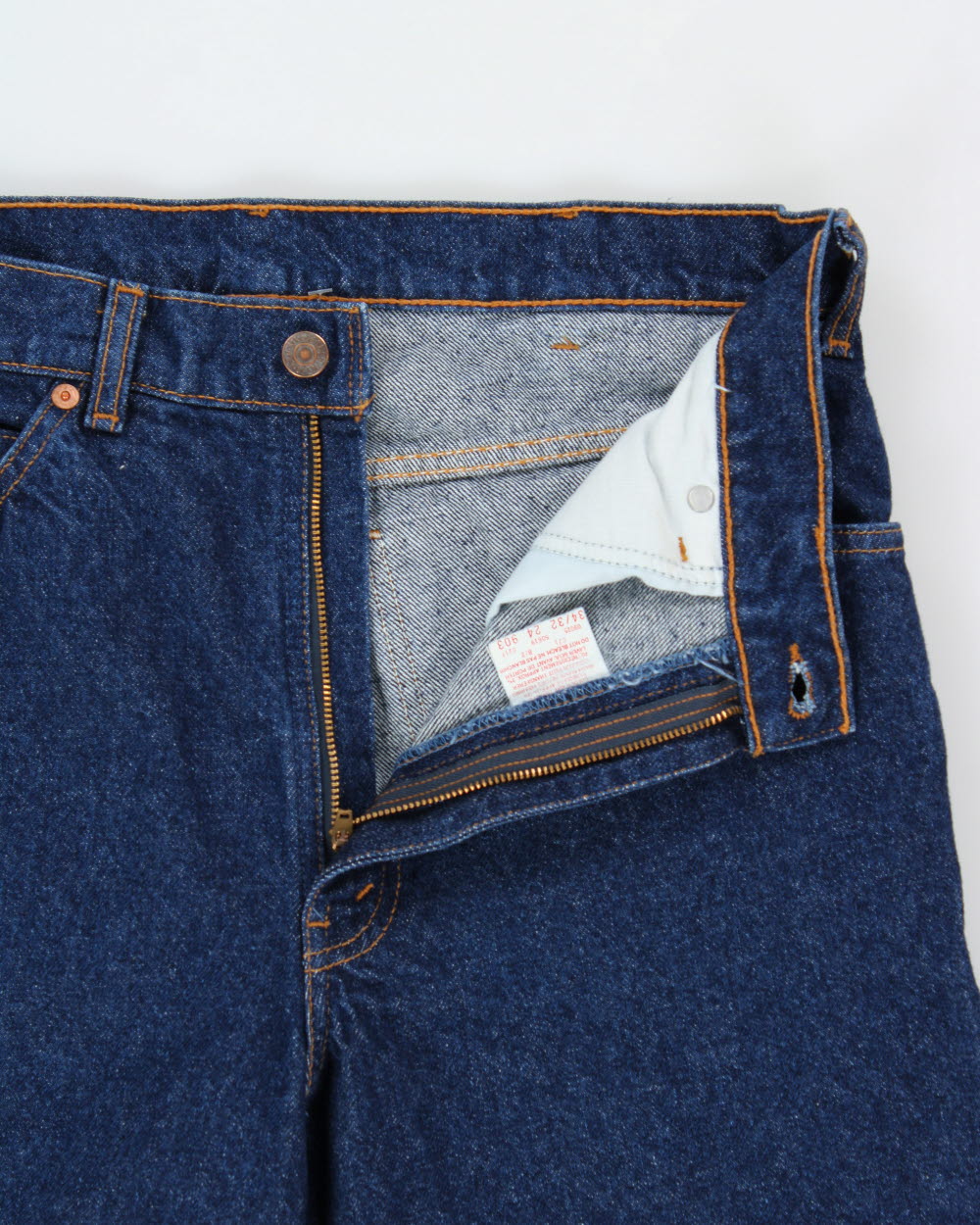 DS Vintage 1990 Levi's Orange Tab High-Rise Raw Indigo Denim Made In Canada Straight Leg Jeans - W32 L31