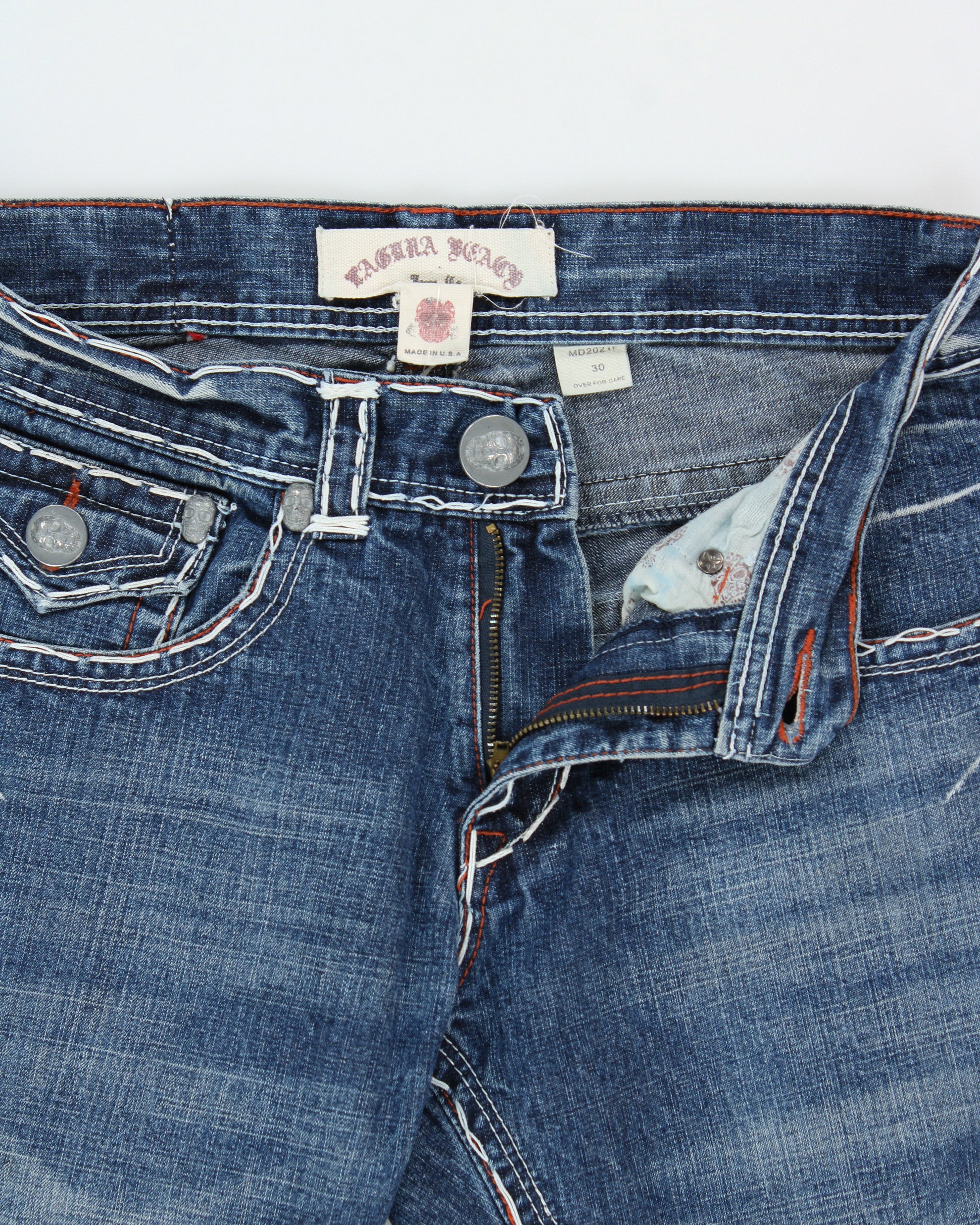 Vintage Y2K 2000s Laguna Beach Made In USA Twisted Relaxed Fit Jeans - W30 L30