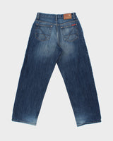 Vintage Y2K 00s Guess Premium Mid-Rise Distressed Indigo Wash Wide Leg Denim Jeans - W30 L30