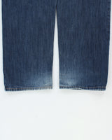 Vintage Y2K 00s Guess Premium Mid-Rise Distressed Indigo Wash Wide Leg Denim Jeans - W30 L30