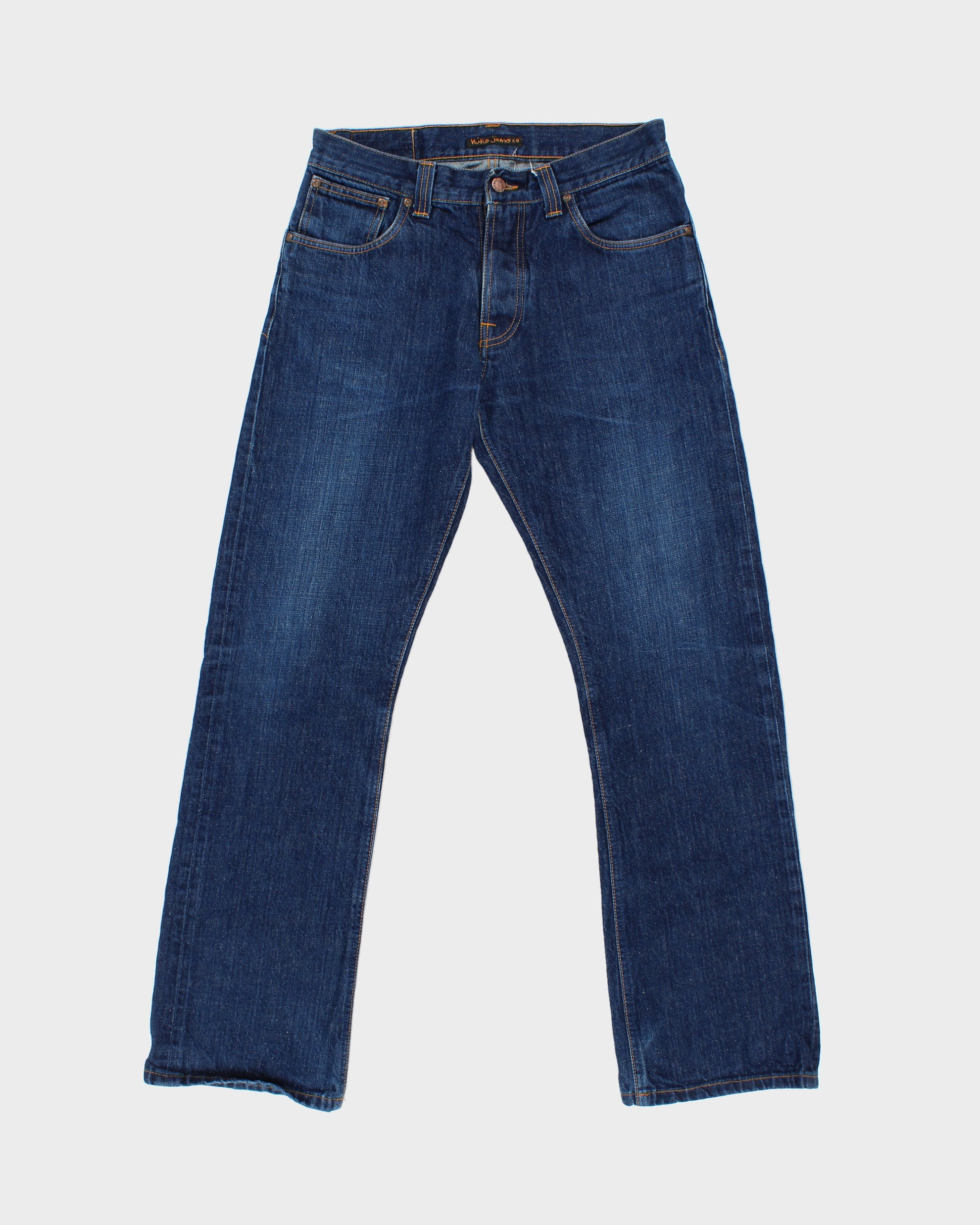 Vintage Nudie Jeans Mid-Rise Regular Alf Dry Heavy Indigo Denim Straight Leg Bootcut Jeans - W32 L32
