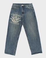 Vintage Y2K 00s G-UNIT Stone Wash Mid-Rise Baggy Wide Leg Denim Jeans - W36 L34