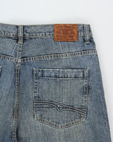 Vintage Y2K 00s G-UNIT Stone Wash Mid-Rise Baggy Wide Leg Denim Jeans - W36 L34