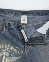 Vintage Y2K 00s G-UNIT Stone Wash Mid-Rise Baggy Wide Leg Denim Jeans - W36 L34