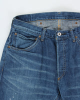 Vintage A Bathing Ape 'Ape Is Bathing' Mid-Rise Paint Splatter Straight Leg Buckle-Back Carpenter Jeans - W33 L32