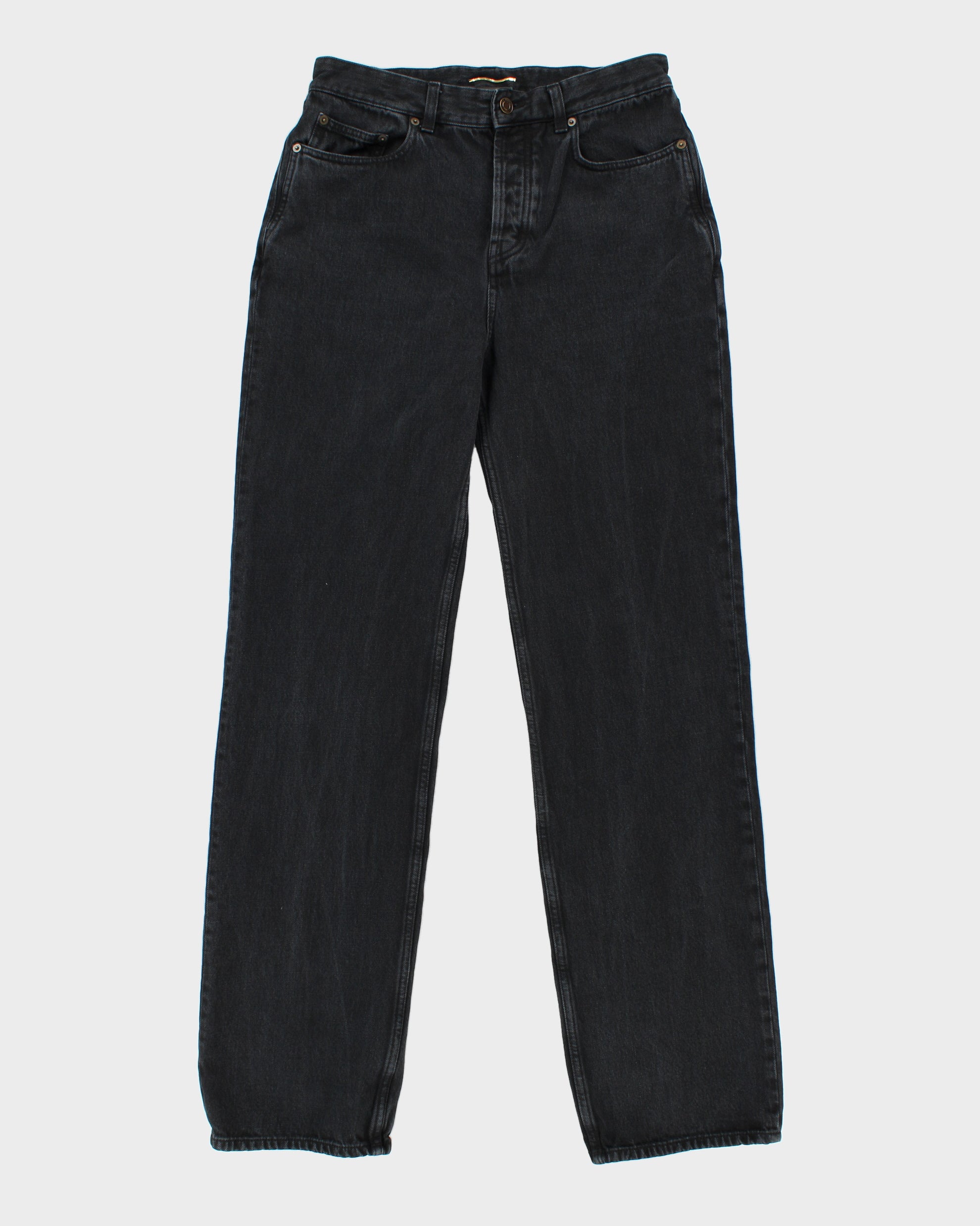 FW2023 Saint Laurent D64 Black Mid-Rise Button Fly Classic Cut Straight Leg Denim Jeans - W32 L35
