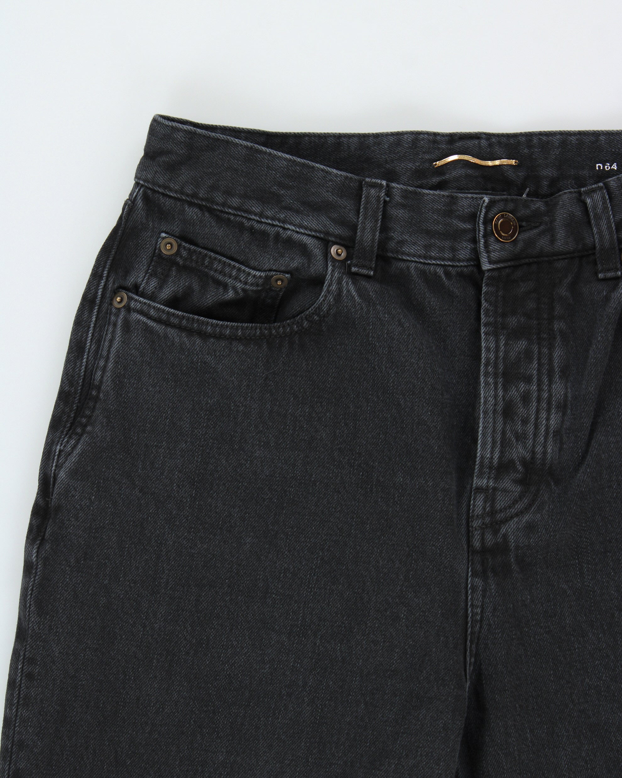 FW2023 Saint Laurent D64 Black Mid-Rise Button Fly Classic Cut Straight Leg Denim Jeans - W32 L35