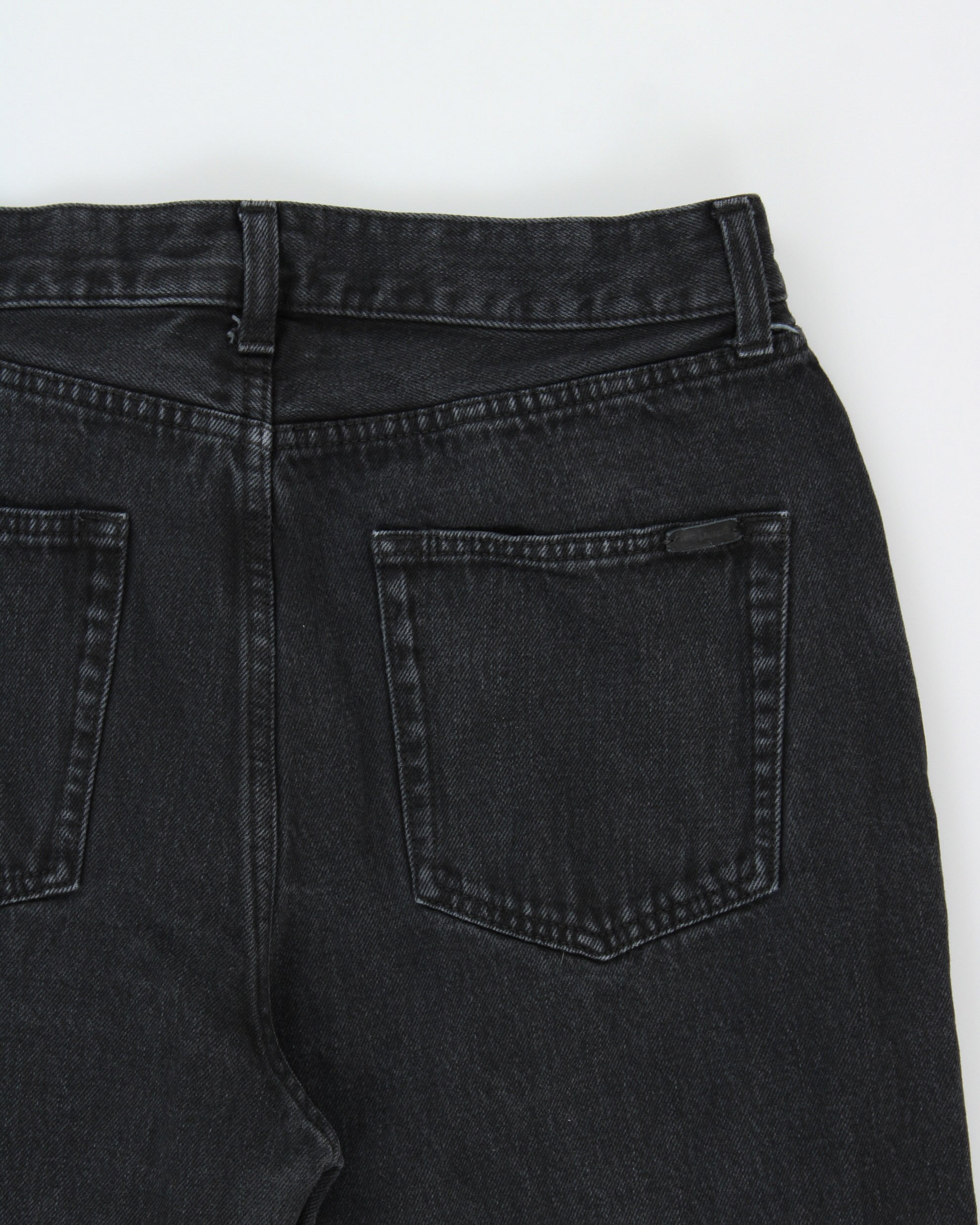 FW2023 Saint Laurent D64 Black Mid-Rise Button Fly Classic Cut Straight Leg Denim Jeans - W32 L35