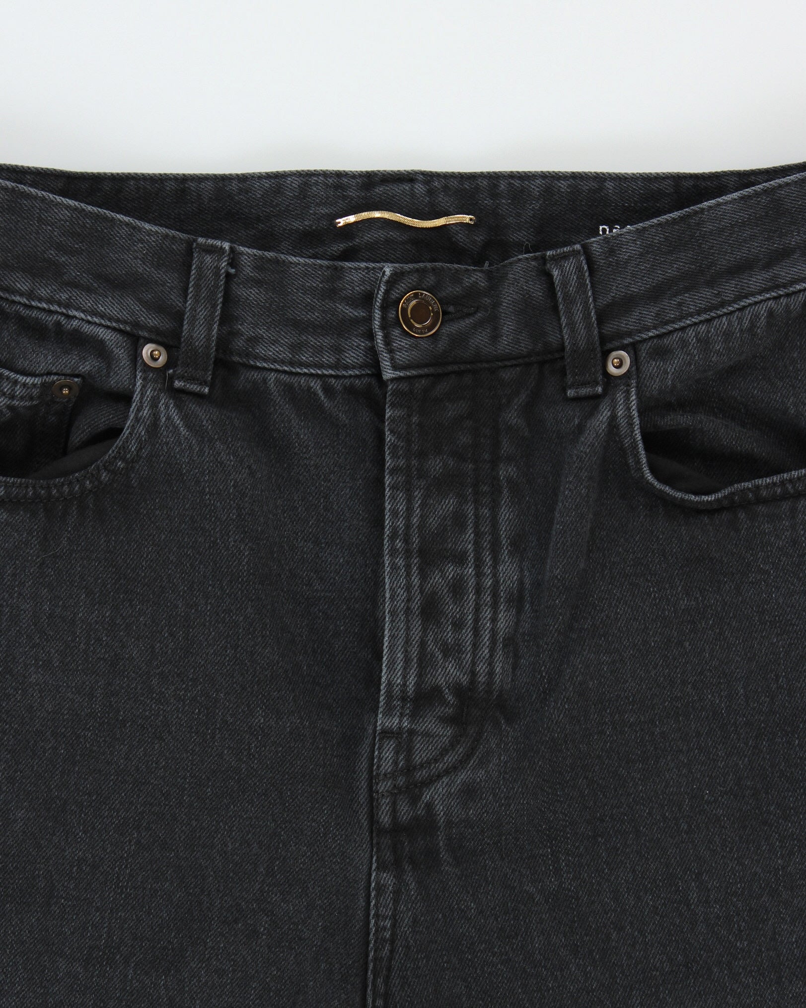 FW2023 Saint Laurent D64 Black Mid-Rise Button Fly Classic Cut Straight Leg Denim Jeans - W32 L35