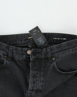 FW2023 Saint Laurent D64 Black Mid-Rise Button Fly Classic Cut Straight Leg Denim Jeans - W32 L35