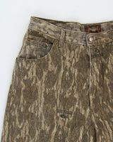 Vintage 1990s Mossy Oak Bottom Land Mid-Rise Realtree Camo Relaxed Fit Straight Leg Denim Jeans - W33 L30