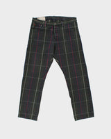 Vintage Polo Ralph Lauren Tartan Mid-Rise Varick Slim Straight Leg Denim Jeans - W34 L30