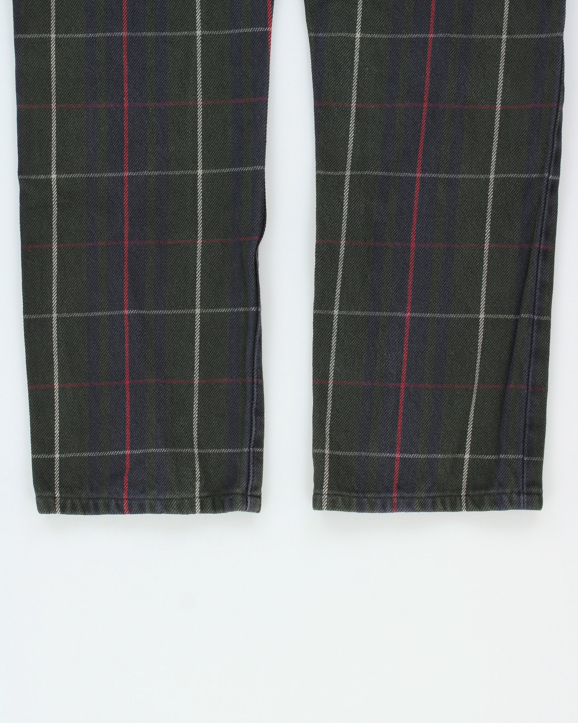 Vintage Polo Ralph Lauren Tartan Mid-Rise Varick Slim Straight Leg Denim Jeans - W34 L30