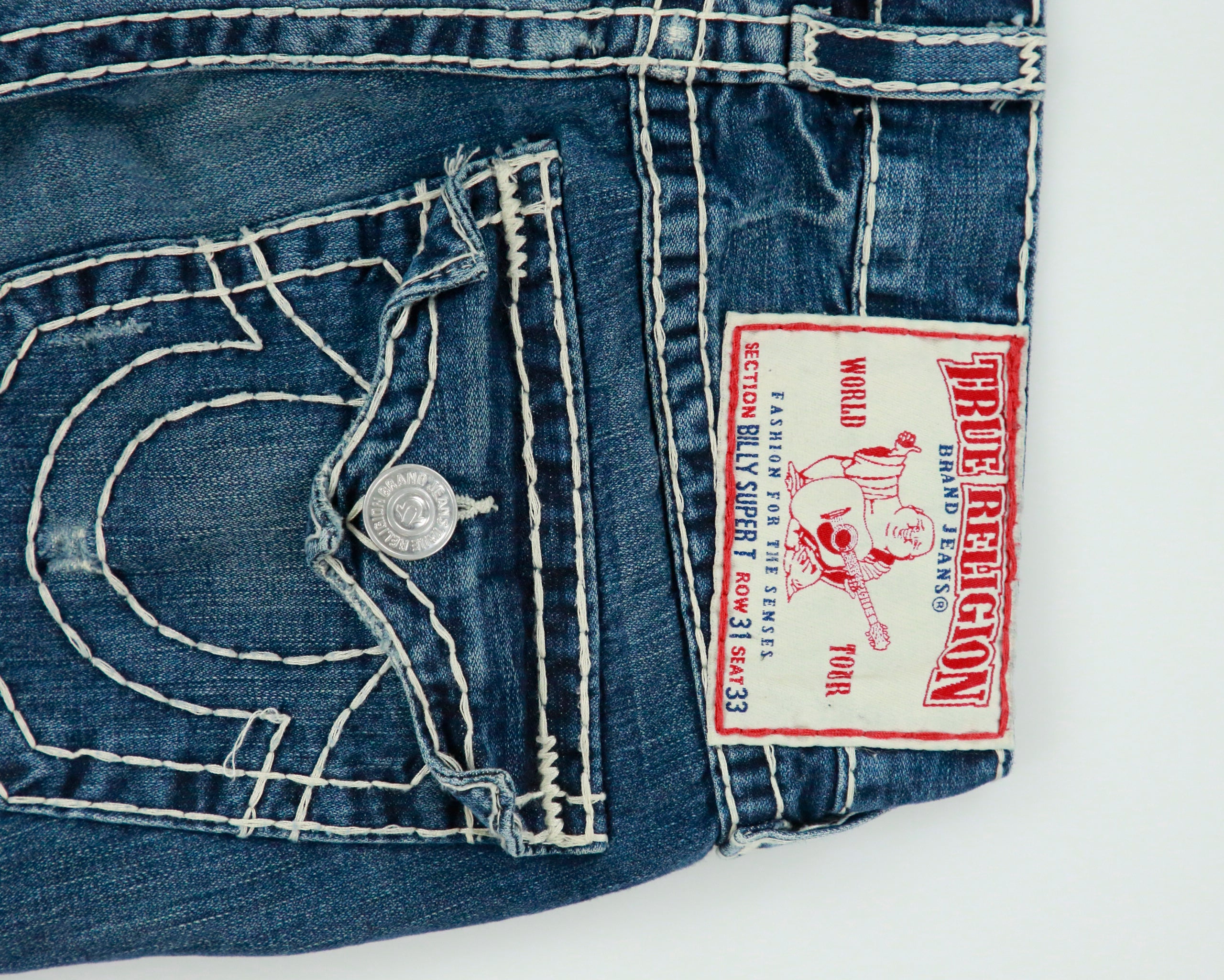 Vintage Y2k 2000s True Religion 'Billy' Distressed Jeans - W31 L30